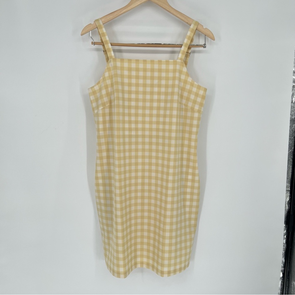 Wayre Sevilla Sleeveless Shift Dress Sz S Lemon Plaid — image 5 of 8